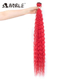 Noble Kinky Curly Ombre hair bundles Synthetic hair  Super Long Curl 1 Pcs 28"-32" Blonde Brown Bundles With Hair Extensions