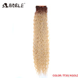 Noble Kinky Curly Ombre hair bundles Synthetic hair  Super Long Curl 1 Pcs 28"-32" Blonde Brown Bundles With Hair Extensions
