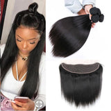 Allrun Brazilian Hair Weave Bundles With Frontal Straight Hair Bundles With Closure Human Hair Bundles With Frontal Non Remy 30'