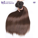 BEAUDIVA #1 #2 #4 Natural Color Straight Remy Brazilian Hair Weave Bundles 3/4 Pcs Human Hair Extensions 95Gram Free Shipping