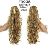 LISI GIRL Synthetic Women Claw on Ponytail Clip in Hair Extensions Wavy Curly Style Pony Tail Hairpiece Brown Blonde Hairstyle