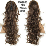 LISI GIRL Synthetic Women Claw on Ponytail Clip in Hair Extensions Wavy Curly Style Pony Tail Hairpiece Brown Blonde Hairstyle