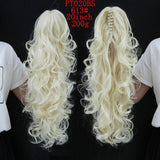 LISI GIRL Synthetic Women Claw on Ponytail Clip in Hair Extensions Wavy Curly Style Pony Tail Hairpiece Brown Blonde Hairstyle