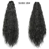 LISI GIRL Synthetic Women Claw on Ponytail Clip in Hair Extensions Wavy Curly Style Pony Tail Hairpiece Brown Blonde Hairstyle