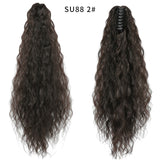 LISI GIRL Synthetic Women Claw on Ponytail Clip in Hair Extensions Wavy Curly Style Pony Tail Hairpiece Brown Blonde Hairstyle