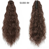 LISI GIRL Synthetic Women Claw on Ponytail Clip in Hair Extensions Wavy Curly Style Pony Tail Hairpiece Brown Blonde Hairstyle