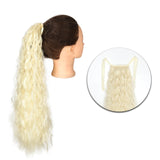AZQUEEN Synthetic Corn Wavy Long Ponytail  Hairpiece Wrap on Clip Hair Extensions Ombre Brown Pony Tail Blonde Fack Hair