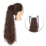 AZQUEEN Synthetic Corn Wavy Long Ponytail  Hairpiece Wrap on Clip Hair Extensions Ombre Brown Pony Tail Blonde Fack Hair