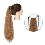 AZQUEEN Synthetic Corn Wavy Long Ponytail  Hairpiece Wrap on Clip Hair Extensions Ombre Brown Pony Tail Blonde Fack Hair