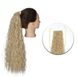 AZQUEEN Synthetic Corn Wavy Long Ponytail  Hairpiece Wrap on Clip Hair Extensions Ombre Brown Pony Tail Blonde Fack Hair