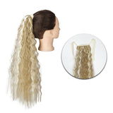 AZQUEEN Synthetic Corn Wavy Long Ponytail  Hairpiece Wrap on Clip Hair Extensions Ombre Brown Pony Tail Blonde Fack Hair