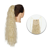 AZQUEEN Synthetic Corn Wavy Long Ponytail  Hairpiece Wrap on Clip Hair Extensions Ombre Brown Pony Tail Blonde Fack Hair