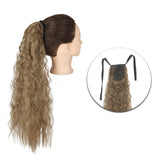 AZQUEEN Synthetic Corn Wavy Long Ponytail  Hairpiece Wrap on Clip Hair Extensions Ombre Brown Pony Tail Blonde Fack Hair