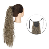 AZQUEEN Synthetic Corn Wavy Long Ponytail  Hairpiece Wrap on Clip Hair Extensions Ombre Brown Pony Tail Blonde Fack Hair