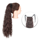 AZQUEEN Synthetic Corn Wavy Long Ponytail  Hairpiece Wrap on Clip Hair Extensions Ombre Brown Pony Tail Blonde Fack Hair