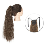 AZQUEEN Synthetic Corn Wavy Long Ponytail  Hairpiece Wrap on Clip Hair Extensions Ombre Brown Pony Tail Blonde Fack Hair