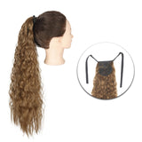 AZQUEEN Synthetic Corn Wavy Long Ponytail  Hairpiece Wrap on Clip Hair Extensions Ombre Brown Pony Tail Blonde Fack Hair