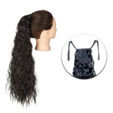 AZQUEEN Synthetic Corn Wavy Long Ponytail  Hairpiece Wrap on Clip Hair Extensions Ombre Brown Pony Tail Blonde Fack Hair