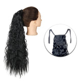 AZQUEEN Synthetic Corn Wavy Long Ponytail  Hairpiece Wrap on Clip Hair Extensions Ombre Brown Pony Tail Blonde Fack Hair