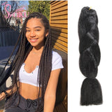 SOKU Synthetic Hair Extensions Jumbo Braids 24inch Long Locks Braiding Black Hair Crochet Boxed Braid For Treccine African Women