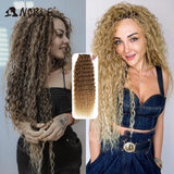 Noble Kinky Curly Ombre hair bundles Synthetic hair  Super Long Curl 1 Pcs 28"-32" Blonde Brown Bundles With Hair Extensions