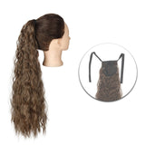 AZQUEEN Synthetic Corn Wavy Long Ponytail  Hairpiece Wrap on Clip Hair Extensions Ombre Brown Pony Tail Blonde Fack Hair