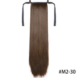 MSTN 30-Inch Synthetic Hair Fiber Heat-Resistant Straight Hair With Ponytail Fake Hair Chip-in Hair Extensions Pony Tail Wig