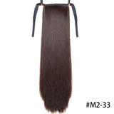 MSTN 30-Inch Synthetic Hair Fiber Heat-Resistant Straight Hair With Ponytail Fake Hair Chip-in Hair Extensions Pony Tail Wig