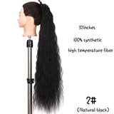 MSTN 30-Inch Synthetic Hair Fiber Heat-Resistant Straight Hair With Ponytail Fake Hair Chip-in Hair Extensions Pony Tail Wig