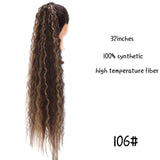 MSTN 30-Inch Synthetic Hair Fiber Heat-Resistant Straight Hair With Ponytail Fake Hair Chip-in Hair Extensions Pony Tail Wig