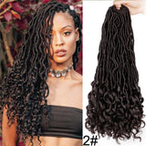Spring sunshine Bohemian Faux Locs Curly Synthetic Crochet Braids Ombre Braiding Hair Faux Locks 18 inch