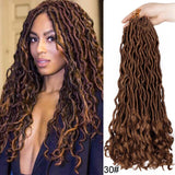 Spring sunshine Bohemian Faux Locs Curly Synthetic Crochet Braids Ombre Braiding Hair Faux Locks 18 inch