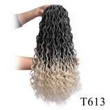 Spring sunshine Bohemian Faux Locs Curly Synthetic Crochet Braids Ombre Braiding Hair Faux Locks 18 inch