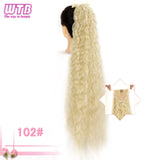 WTB Long Corn Wavy Ponytail Synthetic Natural Drawstring Ribbon Fake Hair Black Pony Tail Clip In Extensions Women Hairpieces