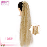 WTB Long Corn Wavy Ponytail Synthetic Natural Drawstring Ribbon Fake Hair Black Pony Tail Clip In Extensions Women Hairpieces