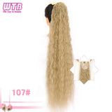 WTB Long Corn Wavy Ponytail Synthetic Natural Drawstring Ribbon Fake Hair Black Pony Tail Clip In Extensions Women Hairpieces