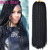 Full Star Faux lock Crochet Braids Hair 18" 24 Strand 100g synthetic Braid Hair Extension Black Purple Bug Brown Blond for Women