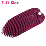 Full Star Faux lock Crochet Braids Hair 18" 24 Strand 100g synthetic Braid Hair Extension Black Purple Bug Brown Blond for Women