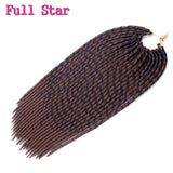 Full Star Faux lock Crochet Braids Hair 18" 24 Strand 100g synthetic Braid Hair Extension Black Purple Bug Brown Blond for Women
