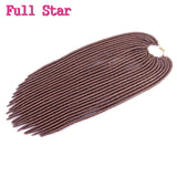 Full Star Faux lock Crochet Braids Hair 18" 24 Strand 100g synthetic Braid Hair Extension Black Purple Bug Brown Blond for Women