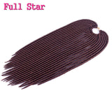 Full Star Faux lock Crochet Braids Hair 18" 24 Strand 100g synthetic Braid Hair Extension Black Purple Bug Brown Blond for Women
