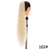 SHANGKE Women's Ponytail Long Wavy Hair Extension Clip In  Pony Tail Wrap Around Black Blonde Synthetic Heat Resistant Fiber