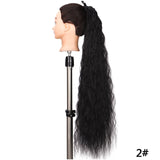SHANGKE Women's Ponytail Long Wavy Hair Extension Clip In  Pony Tail Wrap Around Black Blonde Synthetic Heat Resistant Fiber