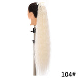SHANGKE Women's Ponytail Long Wavy Hair Extension Clip In  Pony Tail Wrap Around Black Blonde Synthetic Heat Resistant Fiber