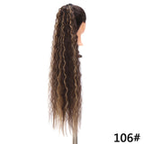 SHANGKE Women's Ponytail Long Wavy Hair Extension Clip In  Pony Tail Wrap Around Black Blonde Synthetic Heat Resistant Fiber