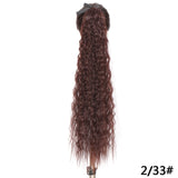 SHANGKE Women's Ponytail Long Wavy Hair Extension Clip In  Pony Tail Wrap Around Black Blonde Synthetic Heat Resistant Fiber