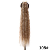 SHANGKE Women's Ponytail Long Wavy Hair Extension Clip In  Pony Tail Wrap Around Black Blonde Synthetic Heat Resistant Fiber
