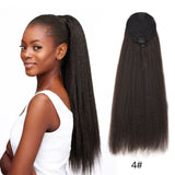 Leeons New Long Afro Kinky Curly Ponytail Synthetic Hair Pieces Natural Drawstring Ponytail Hair Extensions False Hair Pieces