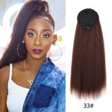 Leeons New Long Afro Kinky Curly Ponytail Synthetic Hair Pieces Natural Drawstring Ponytail Hair Extensions False Hair Pieces