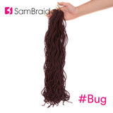 SAMBRAID Faux Curly Locs Crochet Hair 18 Inch Crochet Braid Synthetic Braiding Hair Extensions Soft Locks 30 Roots/pack